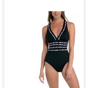 La Blanca Catalina Coast Strappy One Piece Swim Size 16